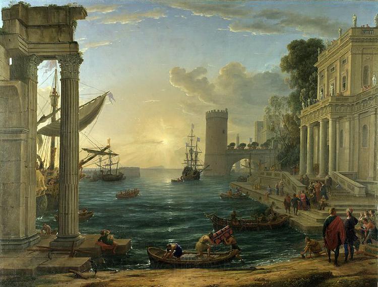 Claude Lorrain The Embarkation of the Queen of Sheba Norge oil painting art